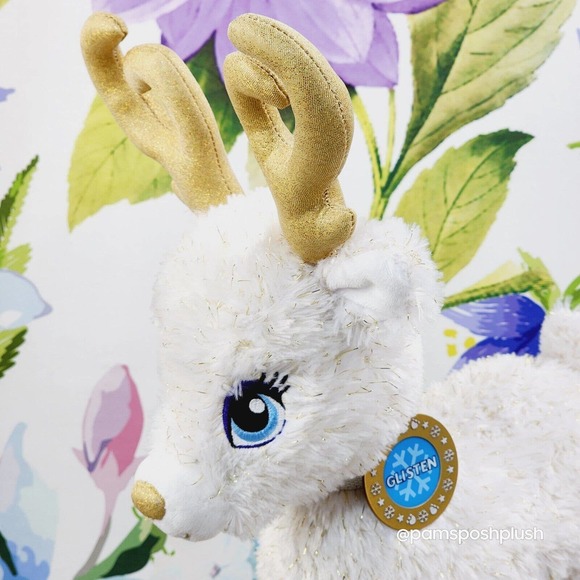 Build A Bear Gold Glisten Reindeer Merry Mission Light Up Antlers Collar 2016 - Picture 12 of 15